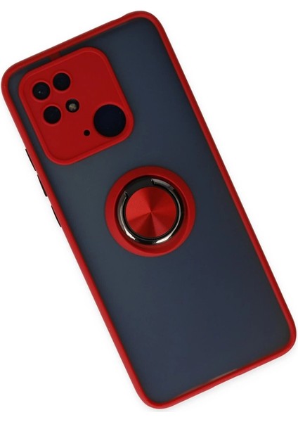 Buğz Xiaomi Redmi 10C Kılıf Montreal Yüzüklü Silikon Kapak - Kırmızı fiyatları