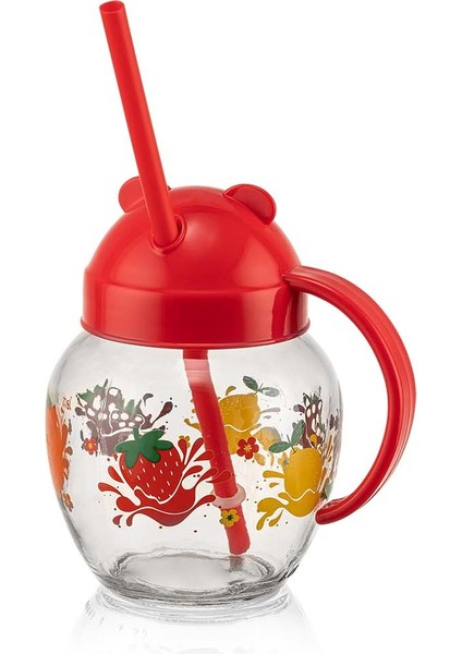 Alıştırma Bardağı Qlux Pipetli Bardak Bebek Çocuk Bardağı C-00373 Cam