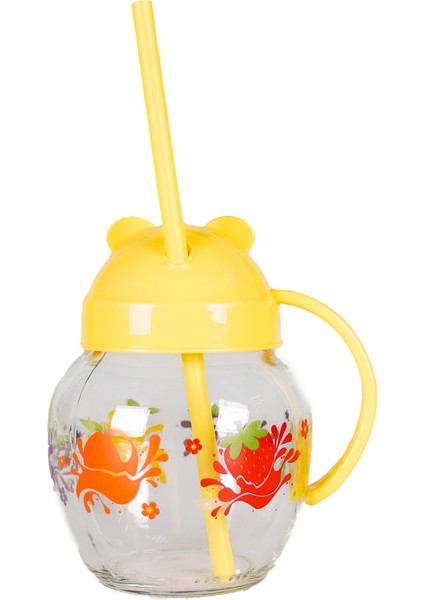 Alıştırma Bardağı Qlux Pipetli Bardak Bebek Çocuk Bardağı C-00373 Cam