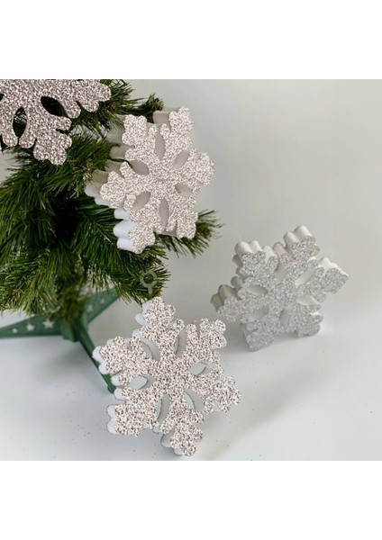 Yılbaşı Ağaç Süsü 45 cm Simli Kar Tanesi Büyükboy Çift Taraflı Noel Kar Tanesi 1 Adet fiyatları