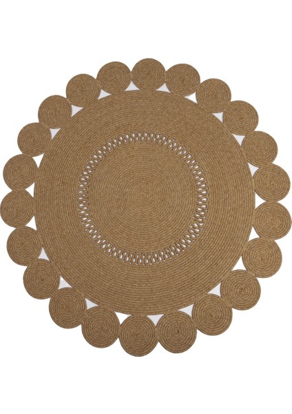 Reygon Ege 20 Hasır Daire Dekoratif El Örgüsü Kilim Yolluk Halı