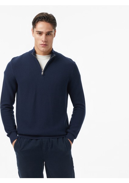 Erkek Lacivert Classic Fit Kazak S57230T.4NV