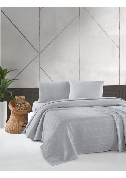 Pamuk Pike Yatak Örtüsü Seti -Lastikli Çarşaf - Yastık Kılıfı - Pike Örtüsü