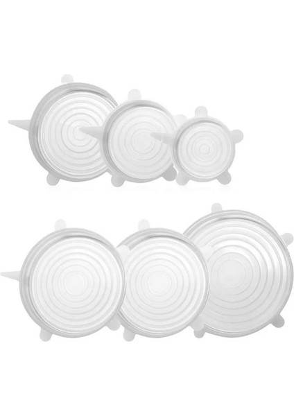 Silikon 2 Boy Yuvarlak Borcam Kapağı ve Silikon Streç Kapak 6'lı Tencere Kupa Bardak Bonesi fırsatları