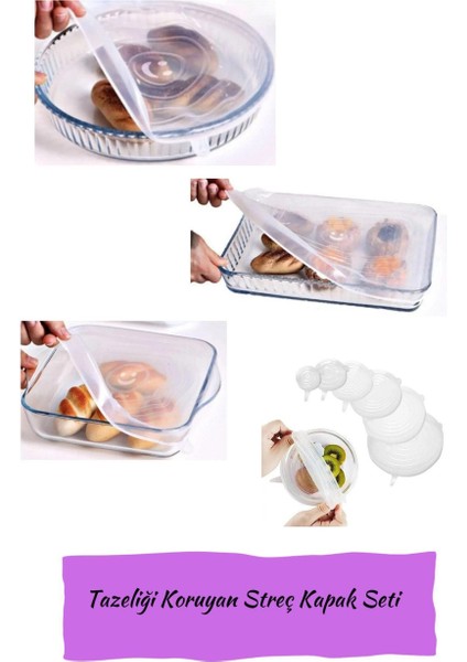 Silikon Dikdörtgen-Yuvarlak-Kare Cam Saklama Kabı Kapakları ve 6'lı Esnek Silikon Kapak fiyatları