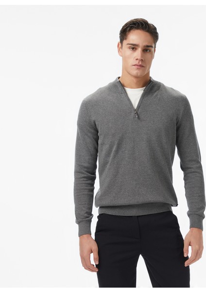 Erkek Gri Classic Fit Kazak S57104T.00E