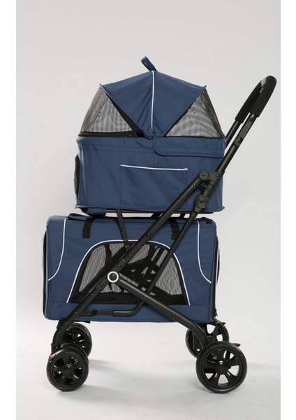 Drnds Tommy Çift Katlı Evcil Hayvan Arabası Mavi 66*50* 98CM Max 30KG fiyatları