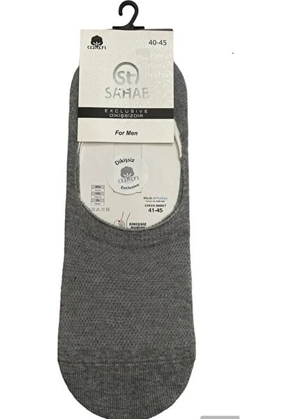 Erkek Babet Çorap Dikişsiz Burun Kaydırmayan Topuk Silikonlu 3'lü Paket