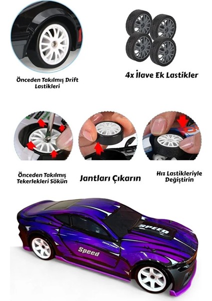 Sesli Işıklı Drift Atabilen 12 Km Hız Yapan Uzaktan Kumandalı Araba-Yedek Aksesuarlı Spor Araba fiyatları