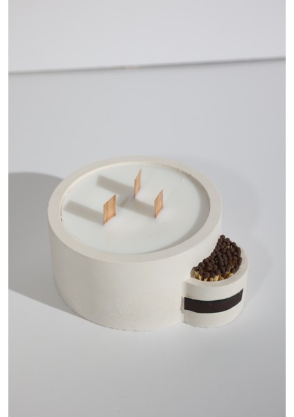 Luma Calm Box – Doğal Soya Mumlu, Kibrit Bölmeli Taş Dekoratif Mum + Doğal Sabun Hediyeli modelleri