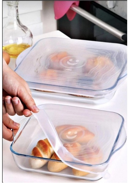 Silikon 2 Boy Kare Borcam Kapağı ve Silikon Streç Kapak 6'lı Tencere Kupa Bardak Bonesi fırsatları