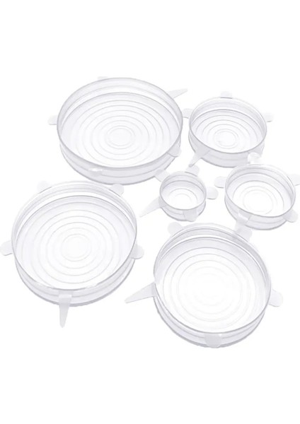 Silikon 2 Boy Kare Borcam Kapağı ve Silikon Streç Kapak 6'lı Tencere Kupa Bardak Bonesi