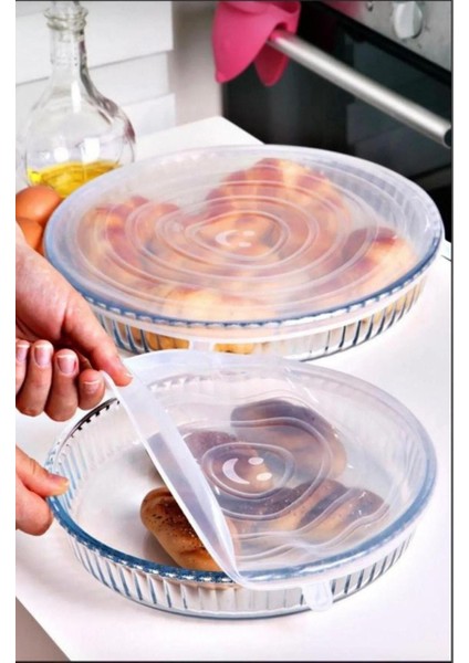 Silikon 2 Boy Kare ve Yuvarlak Borcam Kapağı-Tazeliği Koruyan Streç Kapaklar