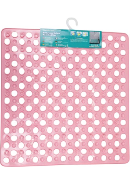 Kare Kabartma Silikon Kaydırmaz Taban Duşakabin ve Banyo Matı (PEMBE)(51X53) fiyatları