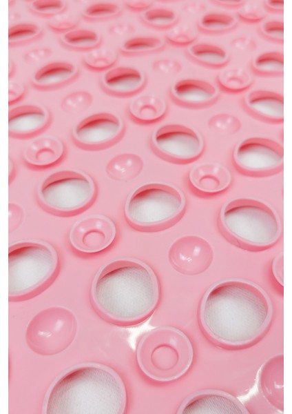 Kare Kabartma Silikon Kaydırmaz Taban Duşakabin ve Banyo Matı (PEMBE)(51X53) fırsatları