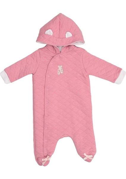 Mammaramma Winter Collection Dışı Içi Pamuklu Dolgulu Kışlık Astronot Tulum (Kozmonot Tulum) Pembe 6-9 Ay