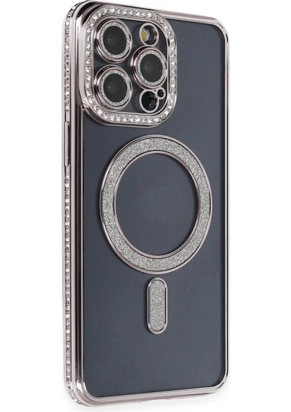 Buğz Newface Iphone 14 Pro Kılıf Joke Simli Magneticsafe Kılıf - Gri