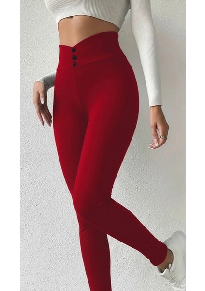 Kadın Yüksek Bel Önden Düğmeli Dalgıç Tayt fiyatları