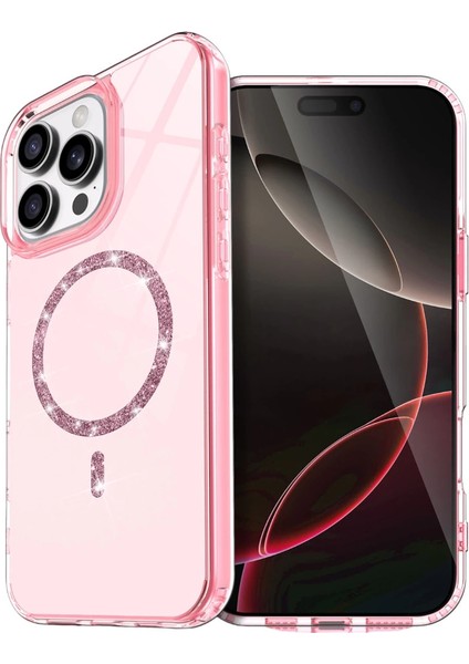 Buğz Apple Iphone 14 Pro Max Live Diamond Magsafe Kapak - Pembe