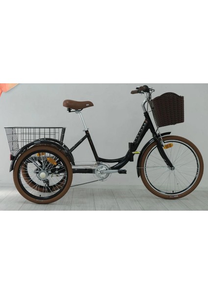 Caravan Katlanır 2025 Model Şehir Bisikleti 24 Jant 6 Vites Siyah Kahverengi