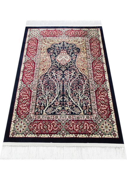 Sateen Afghan Seccade Scd 02 Red Yüksek Dokuma Sıklığına Sahip Şık Desenli Yumuşak Tuşeli Seccade