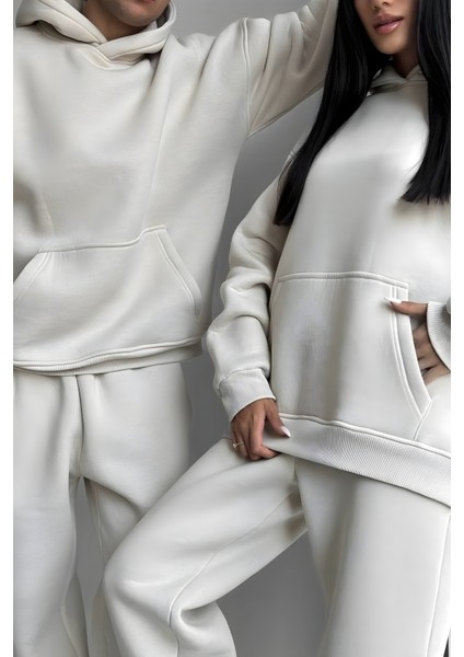 Kadın Erkek Çiftlere Özel 3 Iplik Kalın Oversize Kapüşonlu Eşofman Takımı – Tekli fiyatları