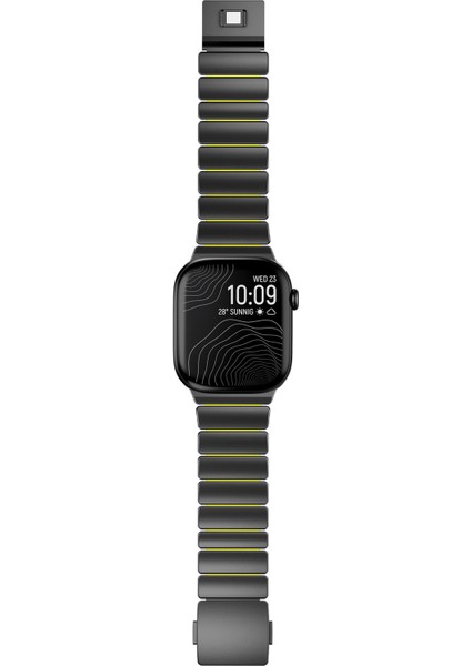 Apple Watch 7 8 9 45 mm Uyumlu Titanyum Kordon Silikon Iç Yüzey Hafif Premium Kayış fiyatları