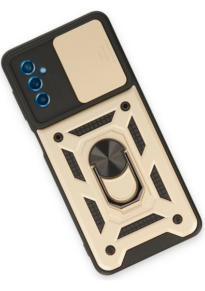 Buğz Samsung Galaxy M52 5g Kılıf Pars Lens Yüzüklü Silikon - Gold modelleri