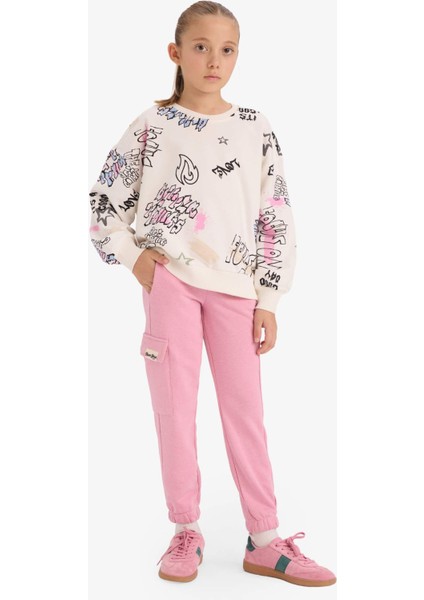 Kız Çocuk Kargo Cepli Beli Paçası Lastikli Jogger Eşofman Altı