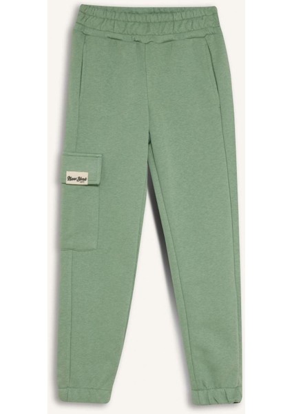 Kız Çocuk Kargo Cepli Beli Paçası Lastikli Jogger Eşofman Altı D2872A824WN