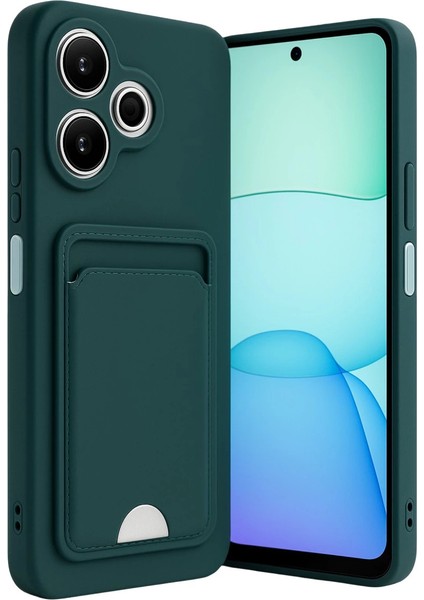 Buğz Xiaomi Redmi 13 4g Kılıf Kelvin Kartvizitli Silikon - Koyu Yeşil