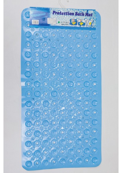 Dikdörtgen Kabartma Silikon Kaydırmaz Taban Duşakabin ve Banyo Matı (Açık MAVI)(65X35) fiyatları