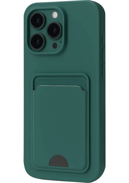 Buğz Iphone 16 Pro Kılıf Kelvin Kartvizitli Silikon - Koyu Yeşil