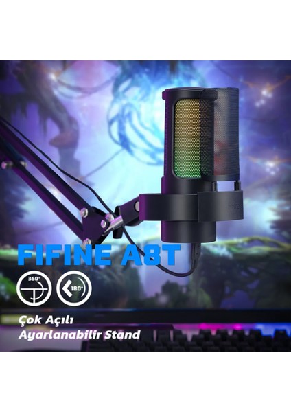 Ampligame A8T USB Yayıncı Bilgisayar Mikrofonu modelleri