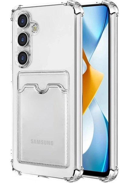 Buğz Newface Samsung Galaxy S24 Plus Kılıf Kart Şeffaf Silikon - Şeffaf