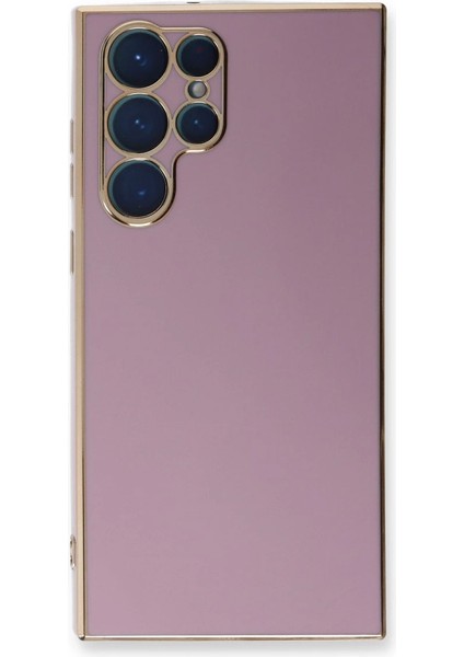Buğz Samsung Galaxy S22 Ultra Kılıf Volet Silikon - Mor