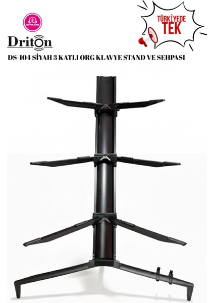 DS-104 Siyah Profesyonel Üç Katlı Ultimate Org Standı Sehpası fırsatları
