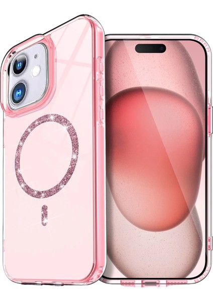Buğz Apple Iphone 12 Live Diamond Magsafe Kapak - Pembe
