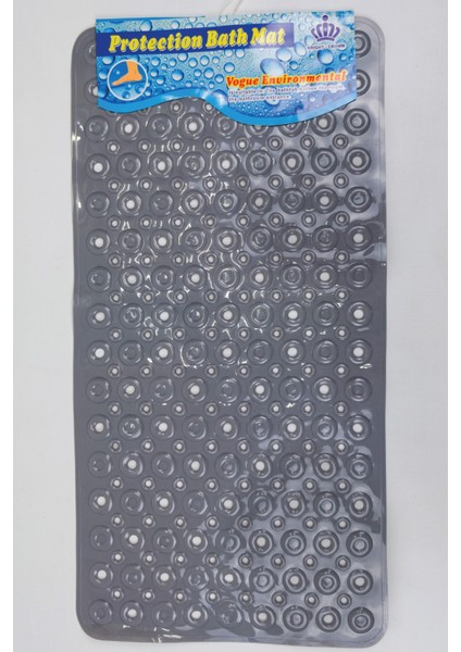 Dikdörtgen Kabartma Silikon Kaydırmaz Taban Duşakabin ve Banyo Matı (GRI)(65X35)