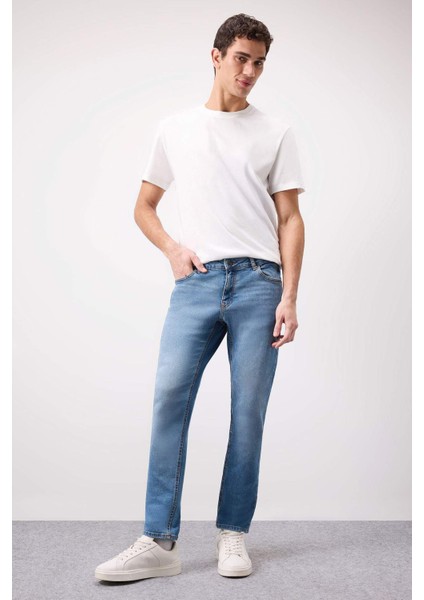 Pedro Slim Fit Dar Kalıp Normal Bel Dar Paça Jean Pantolon