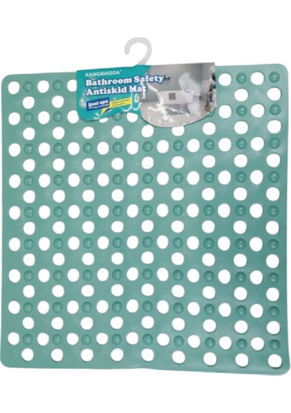 Kare Kabartma Silikon Kaydırmaz Taban Duşakabin ve Banyo Matı (YEŞIL)(51X53)