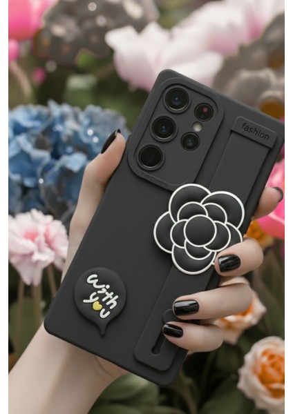 Samsung S22 Ultra Uyumlu Kılıf Siyah Renk 3D Figürlü Darbe Emici Yumuşak Silikon Kapak