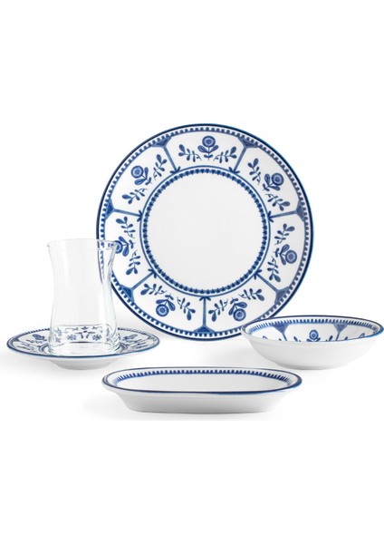 Blanqua 26 Parça Kahvaltı Takımı - Mavi/beyaz
