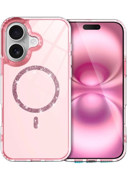 Buğz Apple Iphone 16 Live Diamond Magsafe Kapak - Pembe