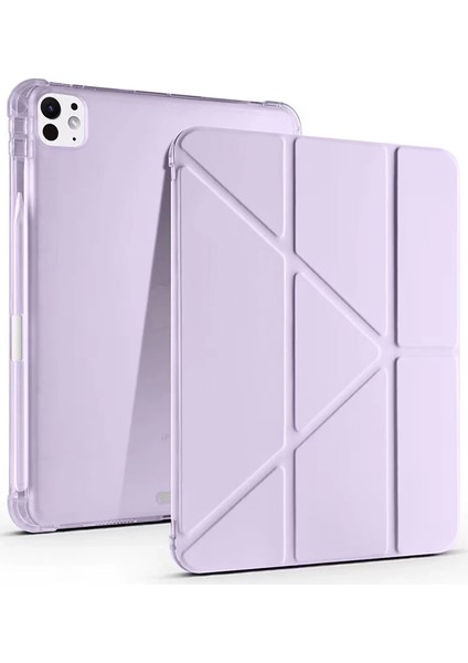 Buğz Ipad Air 13 (2024) Kılıf Kalemlikli Mars Tablet Kılıfı - Lila