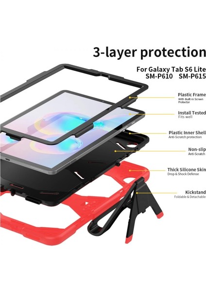 Buğz Samsung Galaxy T500 Tab A7 10.4 Kılıf Griffin Tablet Kapak - Kırmızı indirimleri