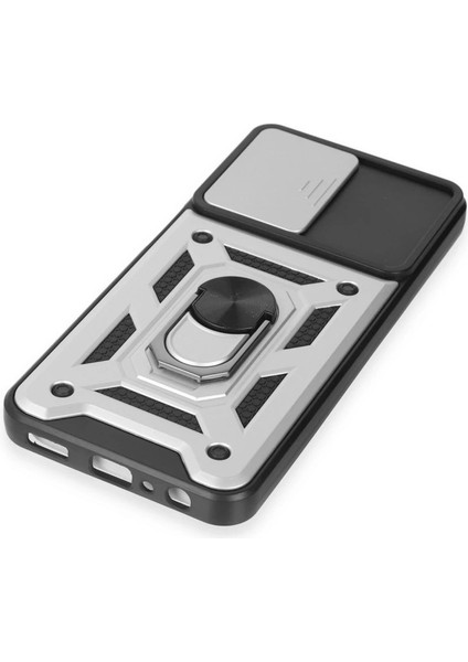 Buğz Samsung Galaxy A14 4g Kılıf Pars Lens Yüzüklü Silikon - Gümüş indirimleri