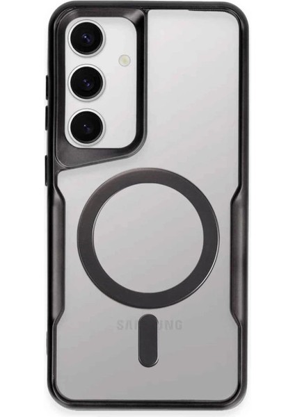 Buğz Samsung Galaxy S24 Kılıf Boyi Magsafe Silikon Kapak - Siyah