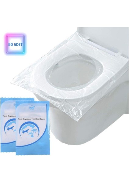 50 Adet Kullan At Pratik Kullanımlı Hijyenik Klozet Kapağı Poşeti