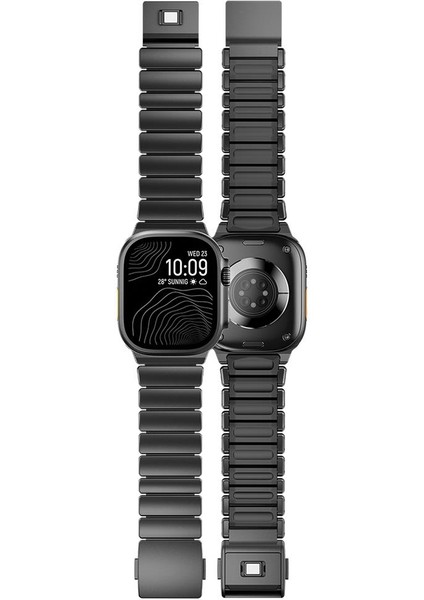 Apple Watch 10 / 11 46 mm Uyumlu Titanyum Kordon Silikon Iç Yüzey Hafif Premium Kayış fırsatları